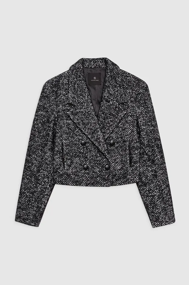 Blazers Women ANINE BING Vienna Blazer 8211 Black And White Tweed