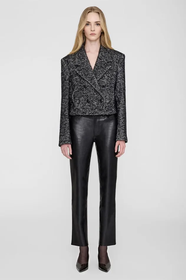 Blazers Women ANINE BING Vienna Blazer 8211 Black And White Tweed