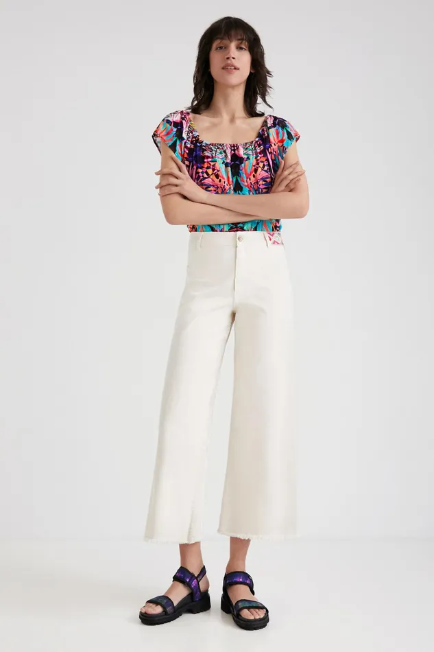 Boat Neck Geometric Bodysuit Women Desigual Tops and Shirts