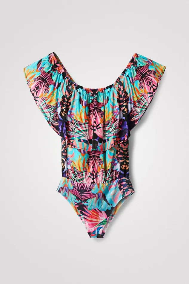 Boat Neck Geometric Bodysuit Women Desigual Tops and Shirts