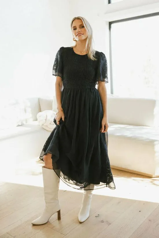 Bohme Alora Embroidered Dress In Navy Navy Women Dresses