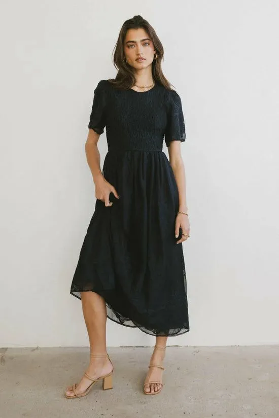 Bohme Alora Embroidered Dress In Navy Navy Women Dresses