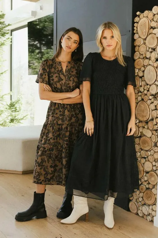 Bohme Alora Embroidered Dress In Navy Navy Women Dresses
