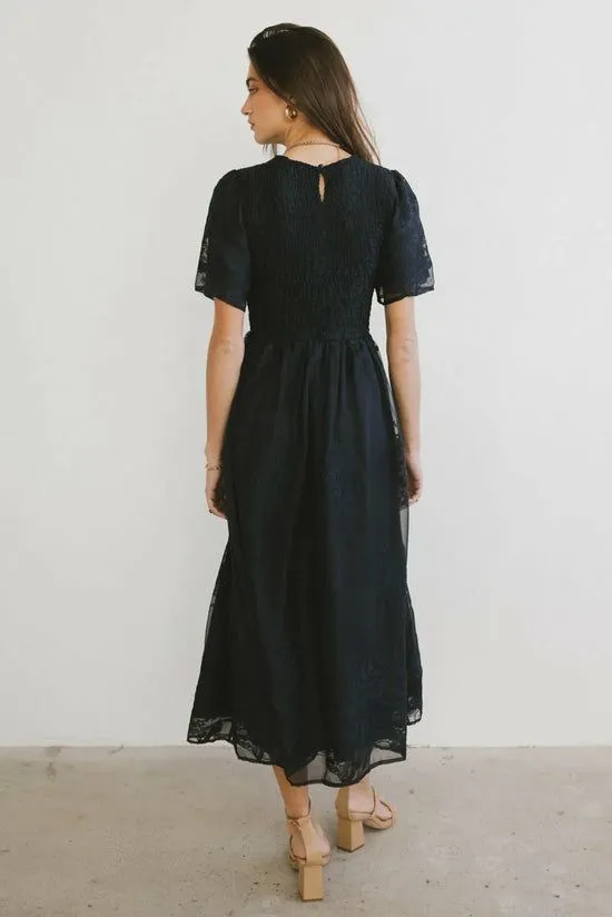 Bohme Alora Embroidered Dress In Navy Navy Women Dresses