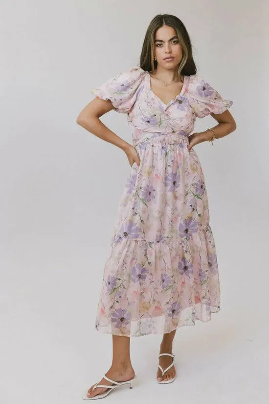 Bohme Angelique Floral Tie Dress In Pink Pink Women Dresses
