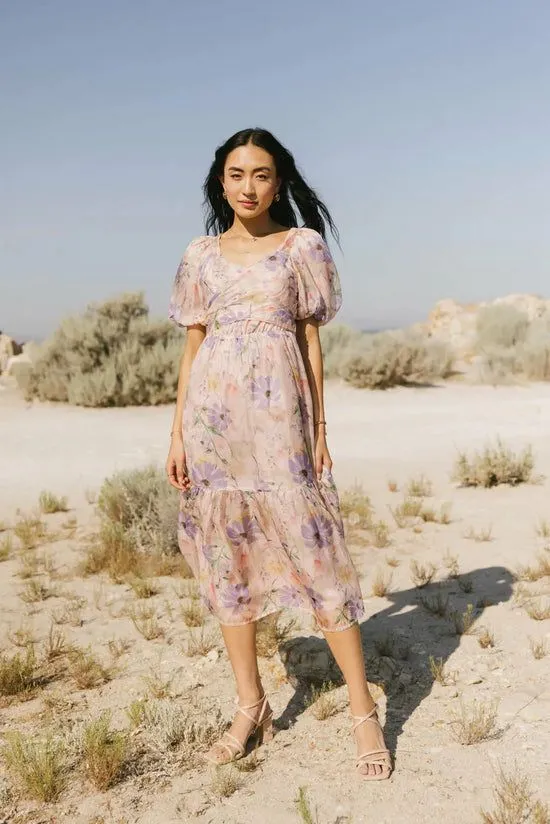 Bohme Angelique Floral Tie Dress In Pink Pink Women Dresses