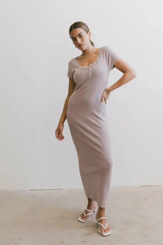 Bohme Ariah Ribbon Trim Sweater Dress In Lavender Lavender Women Dresses