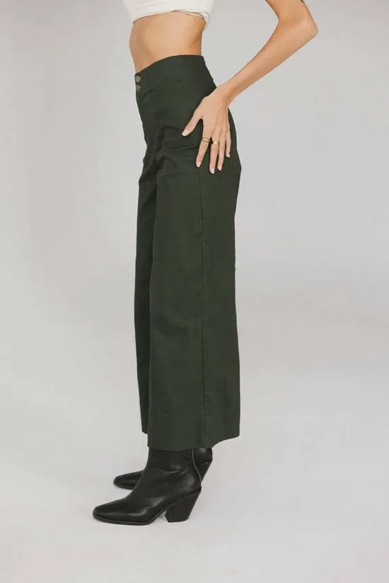 Bohme Aspen Wide Leg Pants In Hunter Green Hunter Green Women All Bottoms