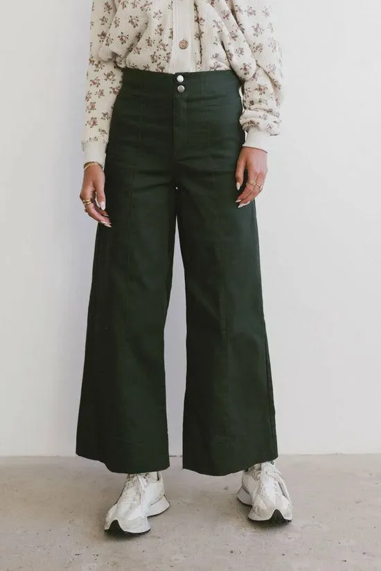 Bohme Aspen Wide Leg Pants In Hunter Green Hunter Green Women All Bottoms