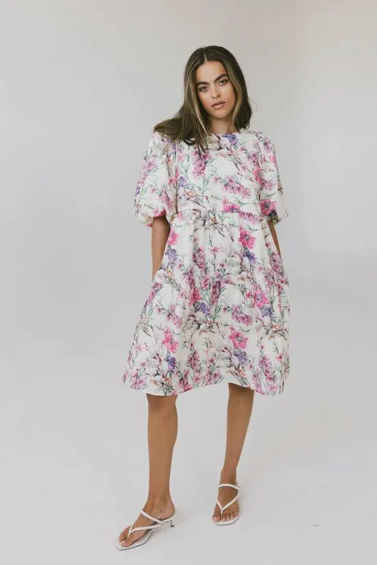 Bohme Aurora Floral Babydoll Dress Cream Women Dresses