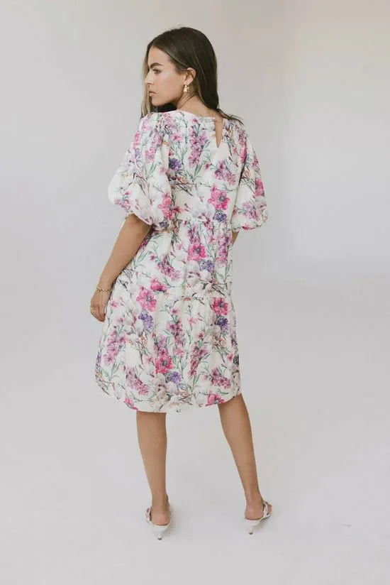 Bohme Aurora Floral Babydoll Dress Cream Women Dresses