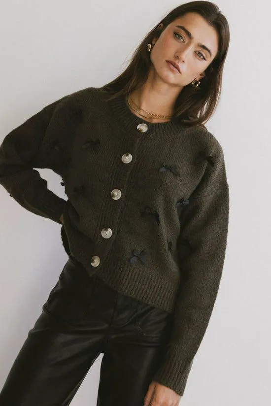 Bohme Ava Knit Cardigan Olive Women Cardigans