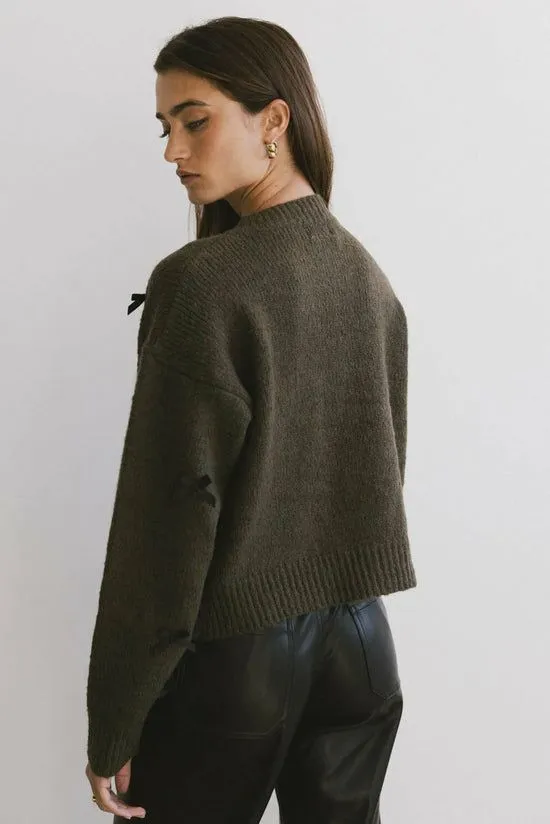 Bohme Ava Knit Cardigan Olive Women Cardigans