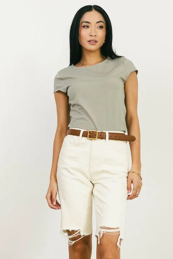 Bohme Betty Basic Knit Top In Sage Sage Women Tees and Tanks