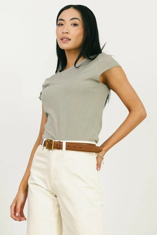 Bohme Betty Basic Knit Top In Sage Sage Women Tees and Tanks