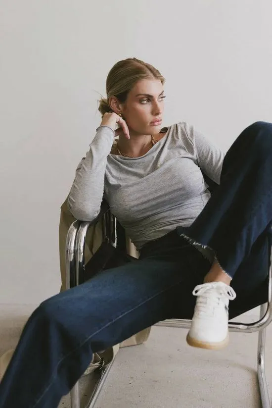 Bohme Bianca Ruched Top In Grey Grey Women Essentials