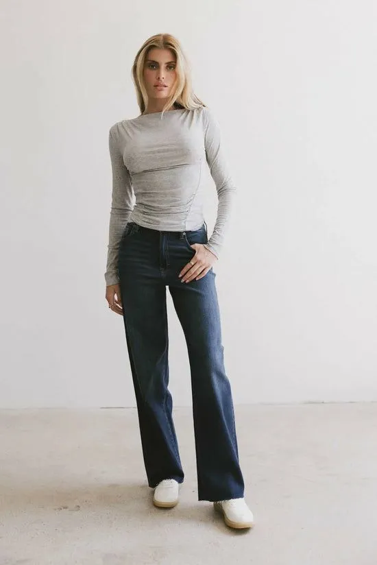 Bohme Bianca Ruched Top In Grey Grey Women Essentials