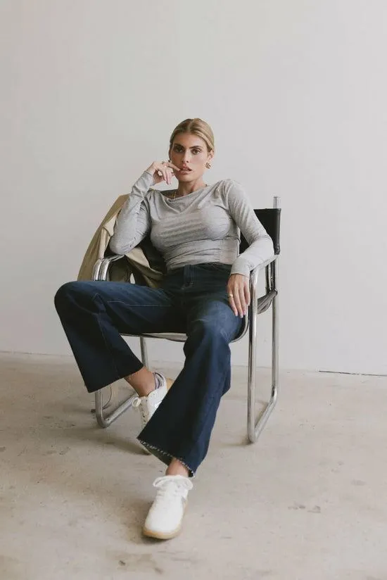 Bohme Bianca Ruched Top In Grey Grey Women Essentials