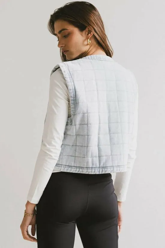 Bohme Brodie Quilted Denim Vest Denim Women Vests