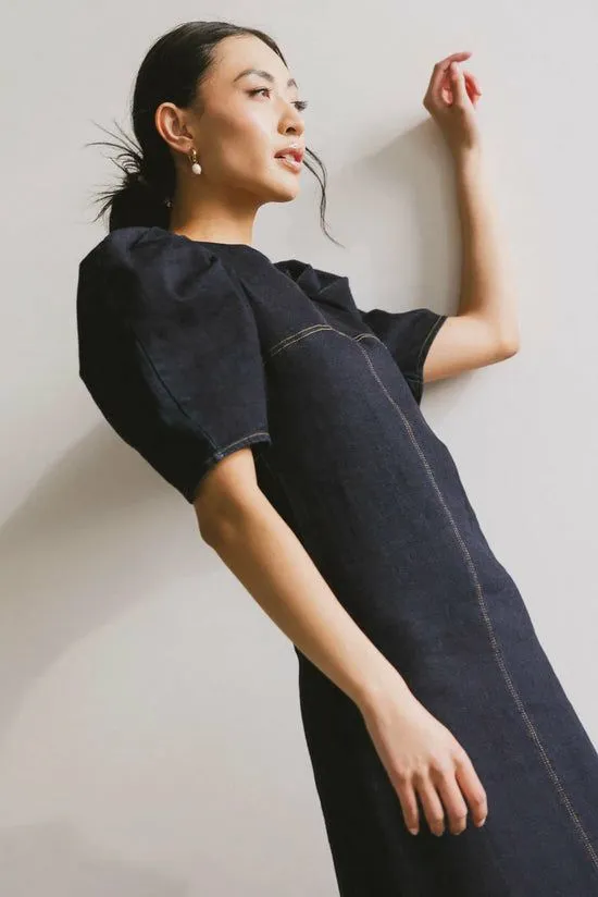 Bohme Campbell Denim Dress In Dark Wash Denim Women Dresses