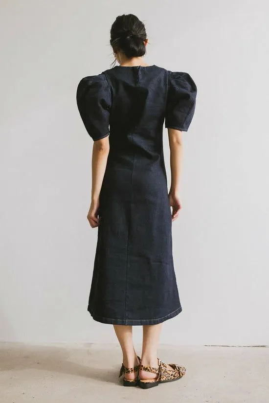 Bohme Campbell Denim Dress In Dark Wash Denim Women Dresses