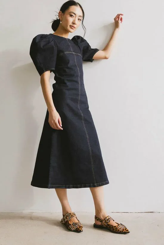 Bohme Campbell Denim Dress In Dark Wash Denim Women Dresses