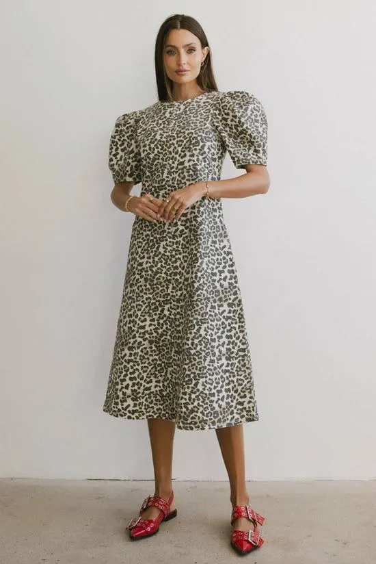 Bohme Campbell Denim Dress In Leopard Leopard Women Dresses