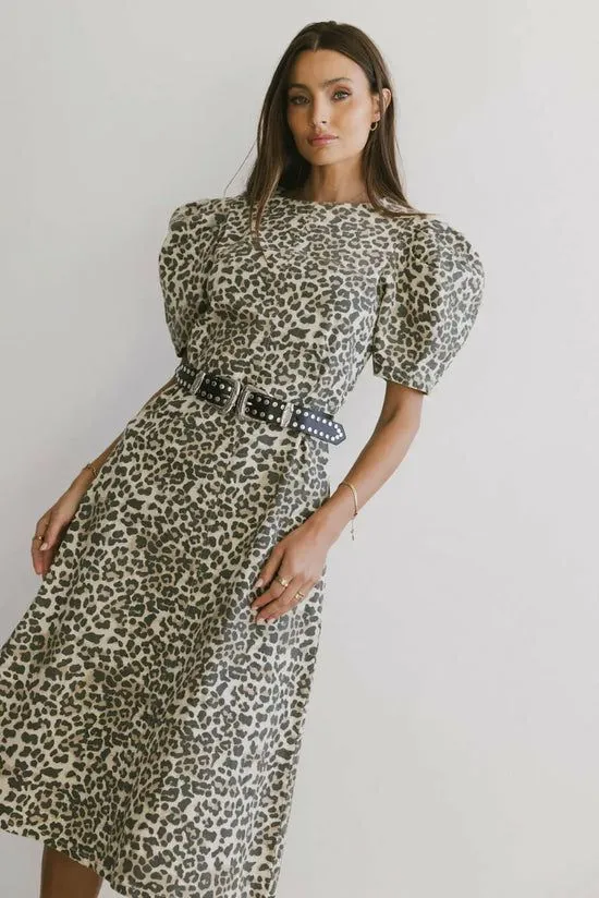 Bohme Campbell Denim Dress In Leopard Leopard Women Dresses