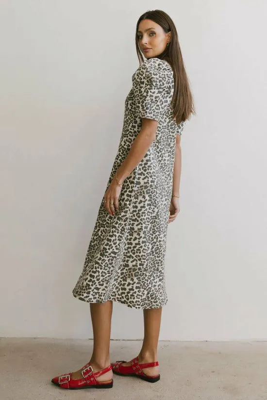Bohme Campbell Denim Dress In Leopard Leopard Women Dresses