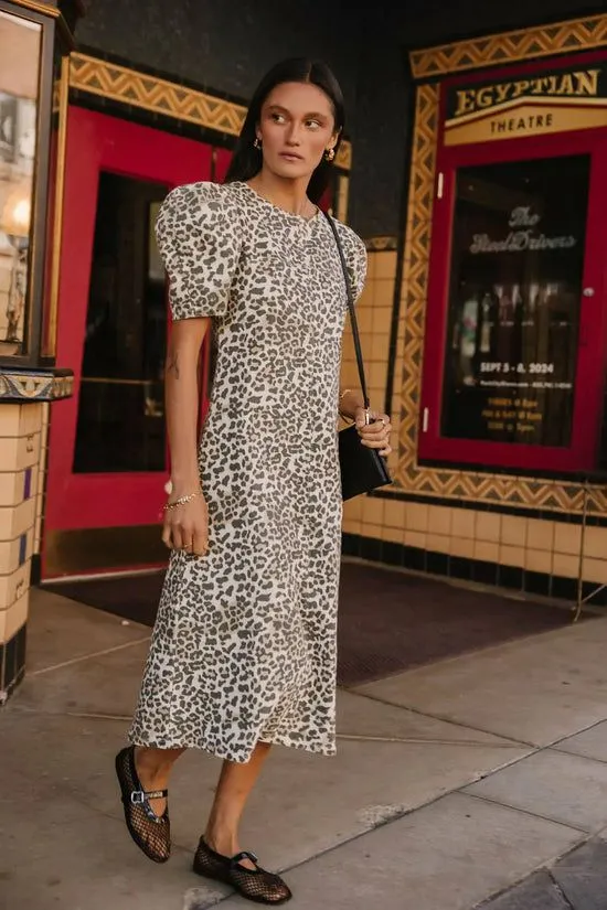 Bohme Campbell Denim Dress In Leopard Leopard Women Dresses