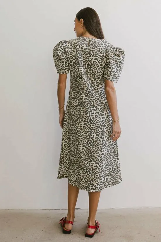 Bohme Campbell Denim Dress In Leopard Leopard Women Dresses