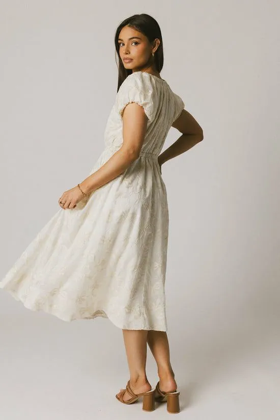 Bohme Carol Floral Midi Dress Cream Women Dresses