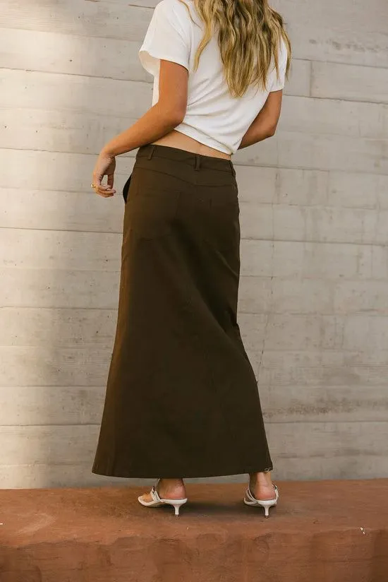 Bohme Charlotte Denim Maxi Skirt Brown Women Skirts