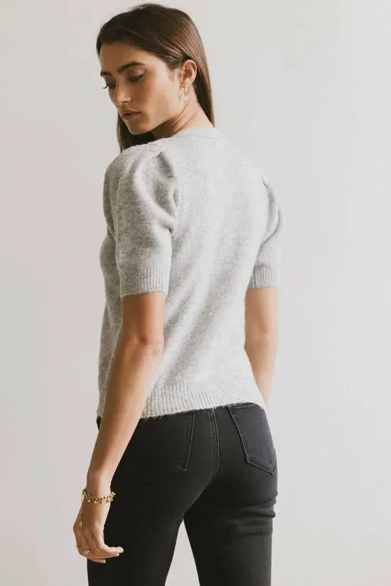 Bohme Colletta Short Sleeve Cardigan In Heather Grey Heather Grey Women Cardigans