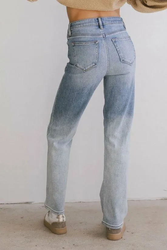 Bohme Croft Straight Leg Ombre Jeans Medium Wash Women All Bottoms
