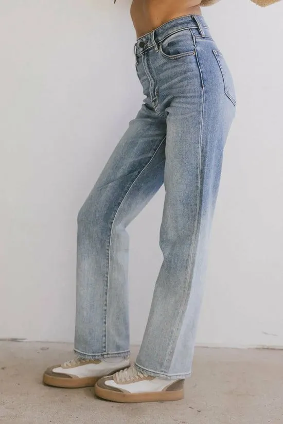 Bohme Croft Straight Leg Ombre Jeans Medium Wash Women All Bottoms