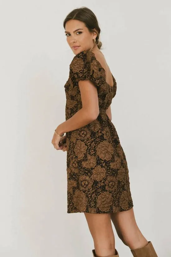 Bohme Darcella Floral Mini Dress In Brown Brown Women Dresses