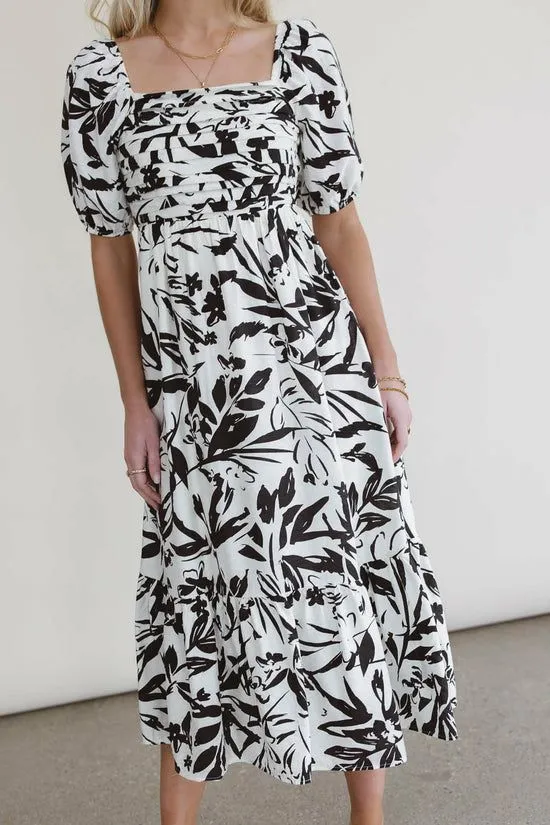 Bohme Dorris Pleated Midi Dress Black Women Dresses