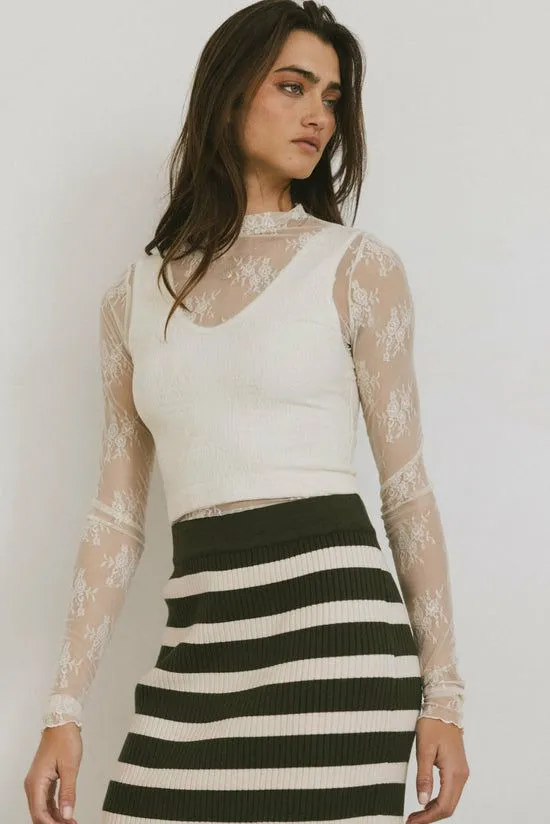 Bohme Drea Lace Layering Top In Cream Cream Women Blouses