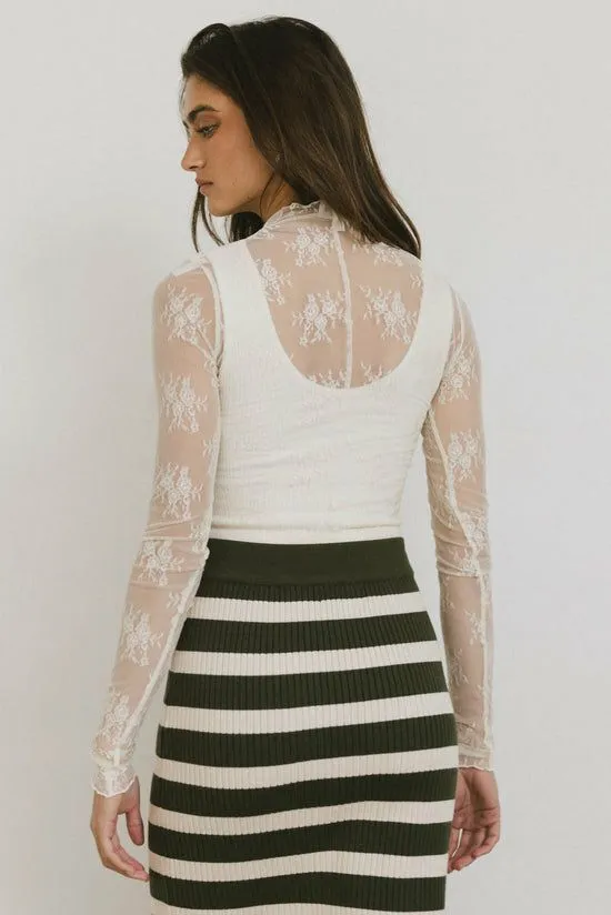 Bohme Drea Lace Layering Top In Cream Cream Women Blouses