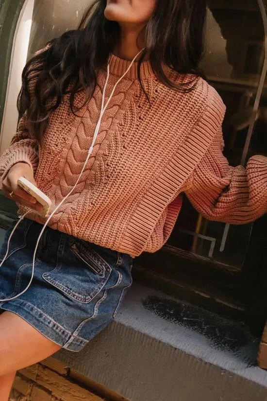 Bohme Dream Knit Sweater In Blush Blush Women Sweaters