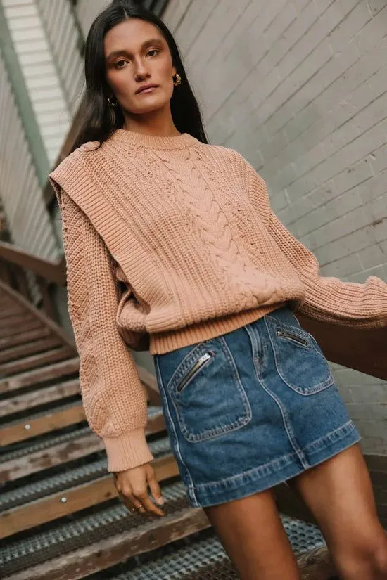 Bohme Dream Knit Sweater In Blush Blush Women Sweaters