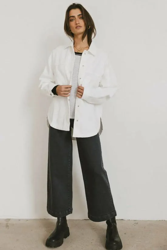 Bohme Eloise Denim Jacket In Ivory Ivory Women Jackets