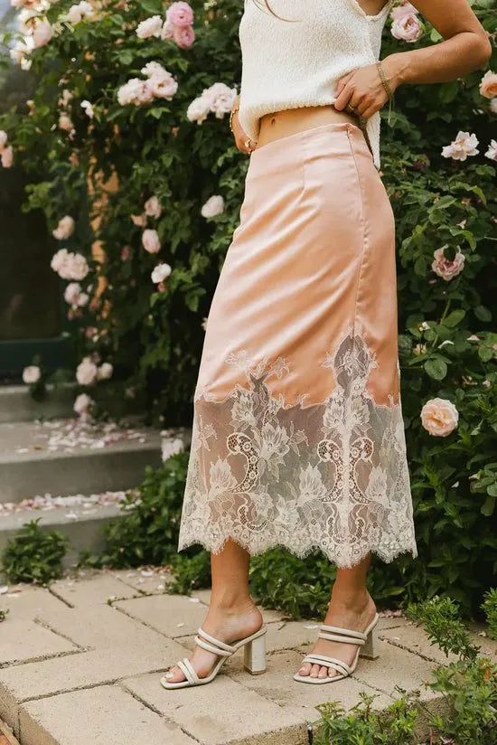 Bohme Frankie Asymmetrical Skirt In Peach Peach Women Skirts
