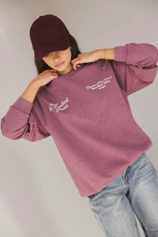Bohme Freshest Pears Crewneck Maroon Women Graphics