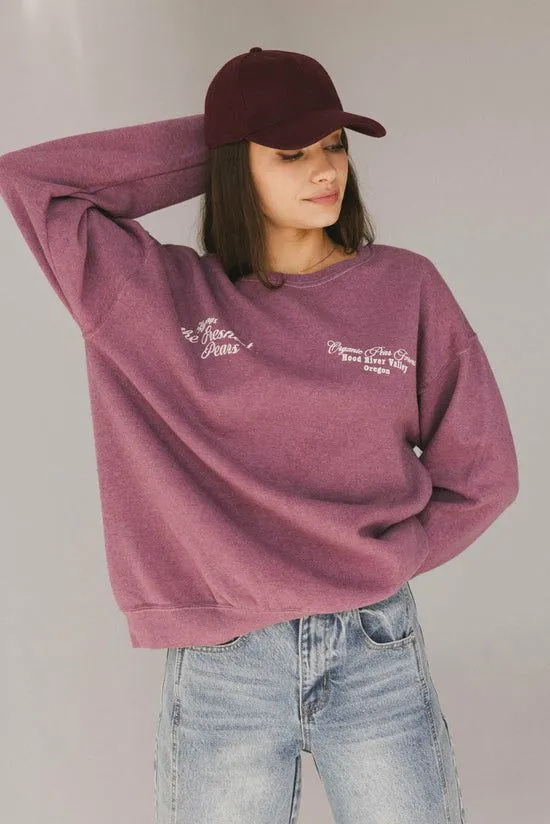 Bohme Freshest Pears Crewneck Maroon Women Graphics