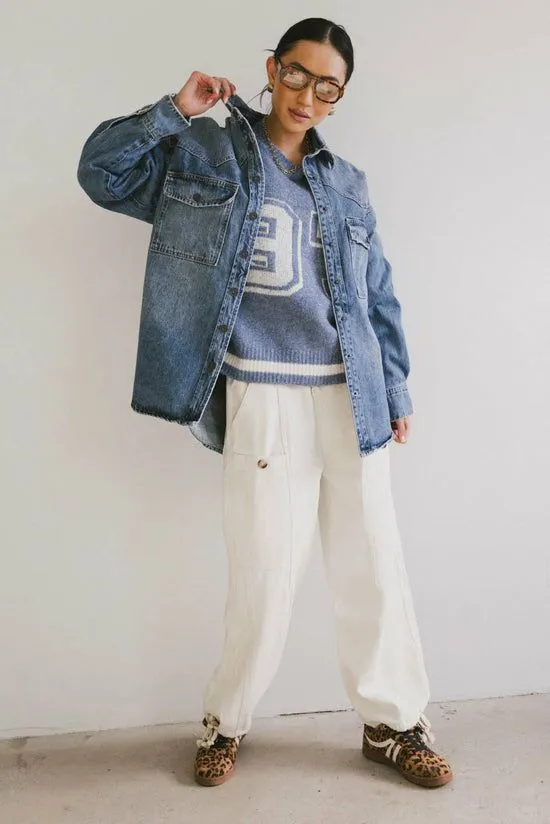Bohme Hadid Denim Jacket Medium Wash Women Jackets