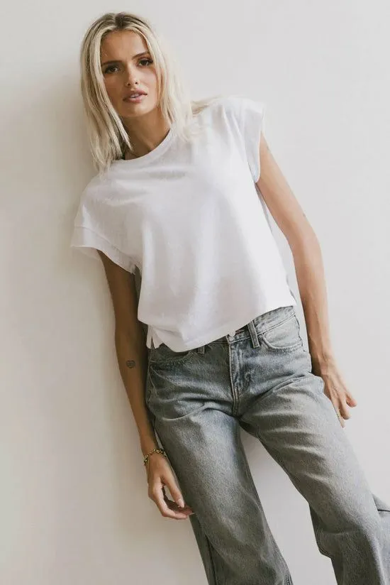 Bohme Harry Cutoff Top In White White Women Tees and Tanks
