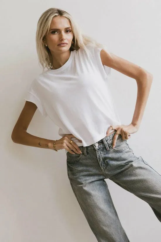Bohme Harry Cutoff Top In White White Women Tees and Tanks