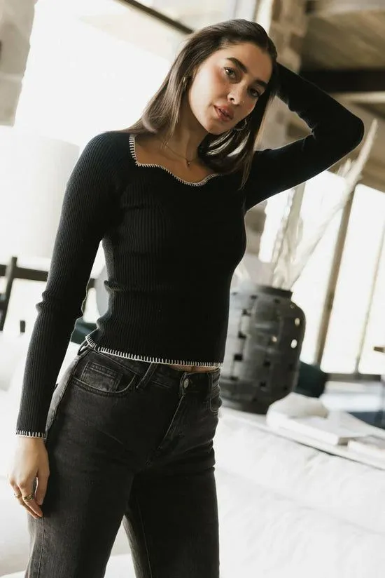 Bohme Hazel Ribbed Sweater In Black Black Women Sweaters